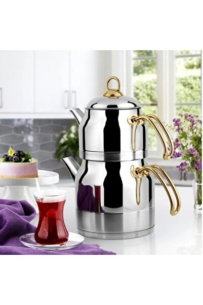 Yonca Lines Ayperi Gold Kulp Büyük Çaydanlık