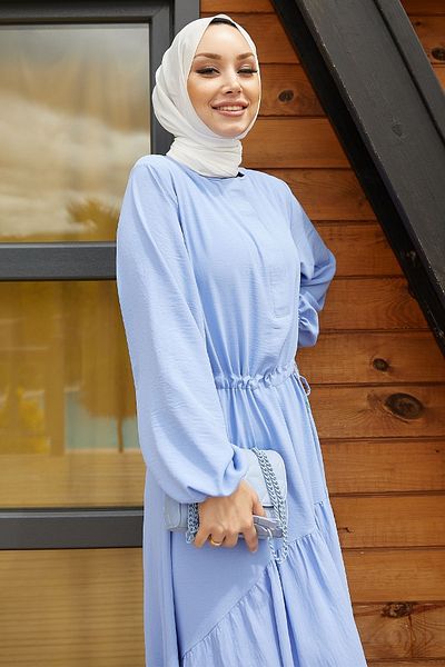 InStyle Merya Tunnel Belted Soft Ayrobin Φόρεμα - Baby Blue