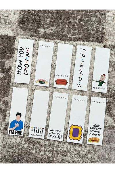 Paytak Moda Friends Series Colorful Design Mixed 10 Pieces Bookmark Set Pytkayrac75