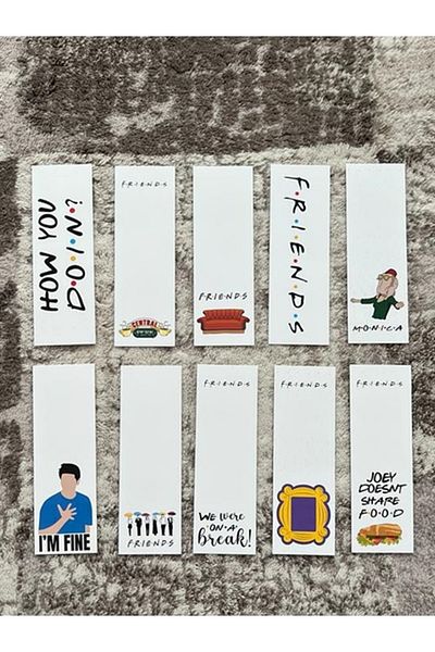Paytak Moda Friends Series Colorful Design Mixed 10 Pieces Bookmark Set Pytkayrac75
