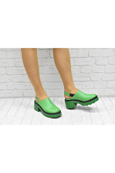Kesim Shoes Kadın Deri Kapalı Sandalet