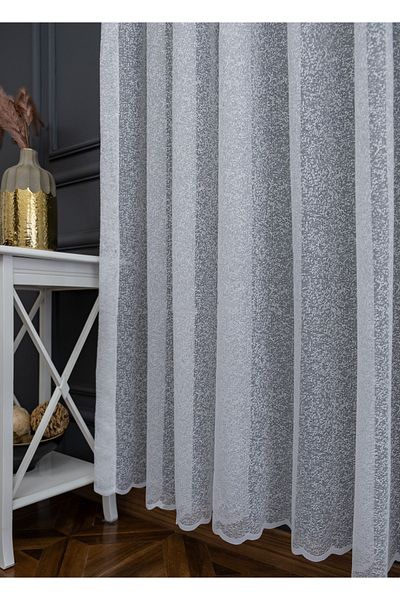 Taç Snowy Pattern 3 Layers Pleated Iron Don't Want Tulle Curtain Model Design Various Colors Tulle