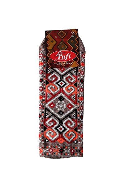 kapadokyahediyelik Kilim Patterned Booties 2 Pairs of Socks