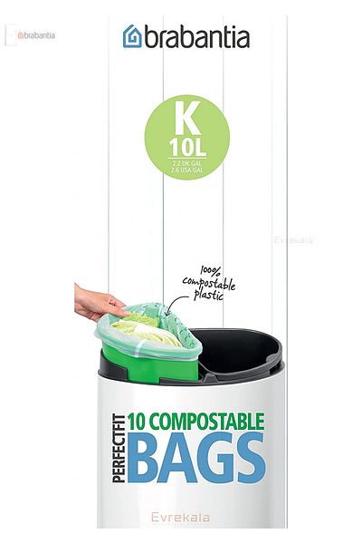 Brabantia Evrekala Shop Garbage Bags 10 Pack Naturally Soluble 10 Liters Code K