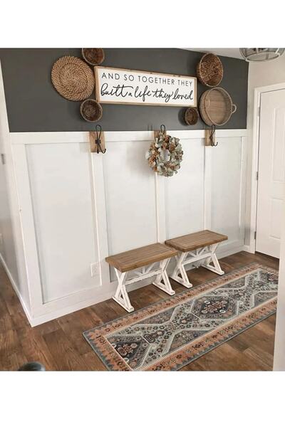 softclass Iskandinav Duvar Çitası 1 Paket 5 Adet 100x8 Cm Dekoratif Mdf Duvar...