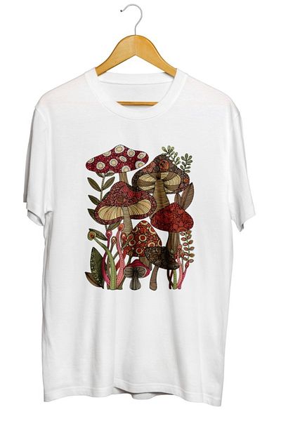 karikatürstore Mushroom Family Printed Unisex T-Shirt
