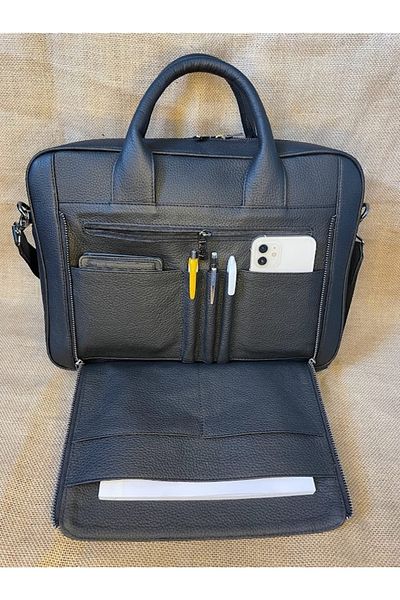 SANAT LEATHER حقيبة كمبيوتر محمول/كمبيوتر محمول من الجلد الطبيعي SL-518 مقاس 38 سم × 28 سم × 9.5 سم