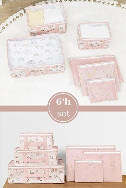 Flosoft Onikiden 6’lı Bebek Doğum Çanta Seti, Çok Kullanışlı Düzenleyici Seyahat 6’lı Set