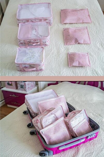 Flosoft Onikiden 6’lı Bebek Doğum Çanta Seti, Çok Kullanışlı Düzenleyici Seyahat 6’lı Set