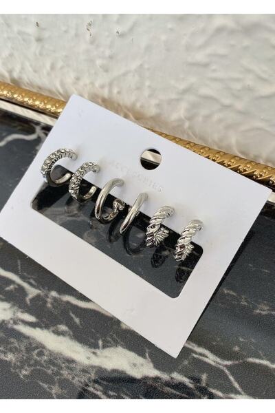 takıtarzım مجموعة من الأقراط مكونة من 3 أزواج مقاومة للتشويه