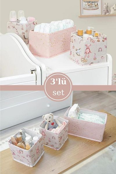 Flosoft Set of 3 Baby from Twelve - Drawer and Baby Care Organizer Box