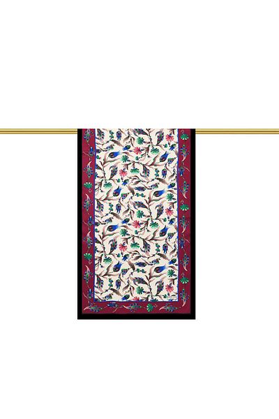 Bursa İpek Purple Black Carnation Tulip Silk Scarf