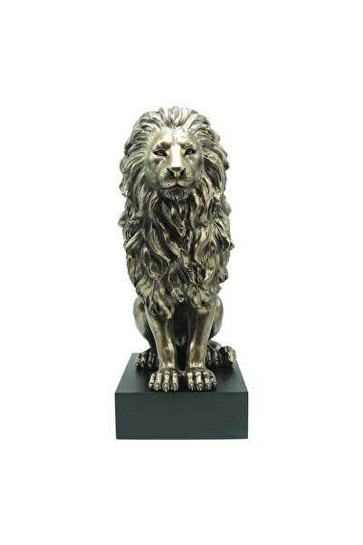 AKSDEKO Bronz Kaplama Erkek Aslan Biblosu | Aslan Büstü | Ofis Hediyeleri | G...