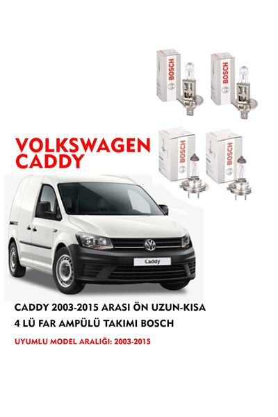 Bosch Caddy 2005 Model Ön Uzun-kısa 4 Lü Far Ampülü Takımı