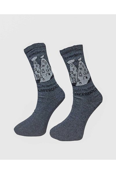 kapadokyahediyelik Cappadocia Patterned Men's 2 Pairs of Socks