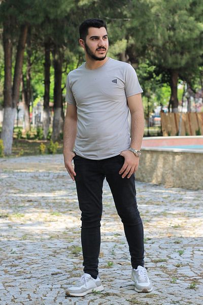 han elegant 100% βαμβακερό λογότυπο Λεπτομερές βασικό ανδρικό μπλουζάκι