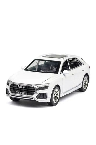 tmtoysandmore أودي Q8 موديل سيارة معدنية 1-24 باب غطاء محرك السيارة يفتح سيارات الدفع الرباعي مع ضوء وصوت أبيض