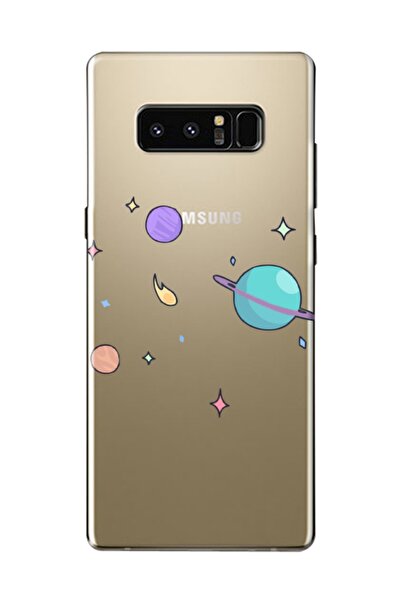 frondcase حافظة هاتف شفافة بتصميم كوكب لهاتف سامسونج نوت 8