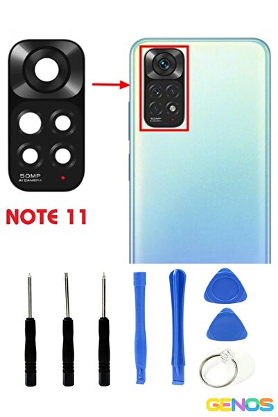 Genos Xiaomi Redmi Note 11 Arka Kamera Camı Kamera Camı Lensi Montaj Set