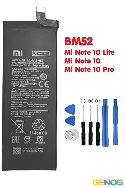 Genos Xiaomi Mi Note 10/note10 Pro/mi Note 10 Lite Batarya Pil Bm52 + Tamir Seti