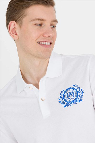 U.S. Polo Assn. Ανδρικό μπλουζάκι με λευκό πόλο λαιμόκοψη
