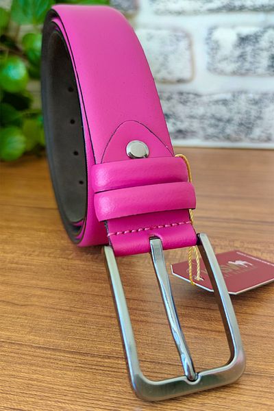 KASVA DERİ 3.5 Cm Pink Original Leather Belt