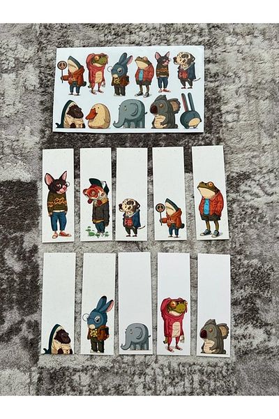 Paytak Moda Animal Cartoon Bookmark And Stickers Sticker Set Pytkstkryrc24
