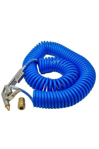 KOLDOOR Kompresör Spiral 7,5 mt Asturo Hava Hortum Tabancası Kısa 1/2 Hava Ja...