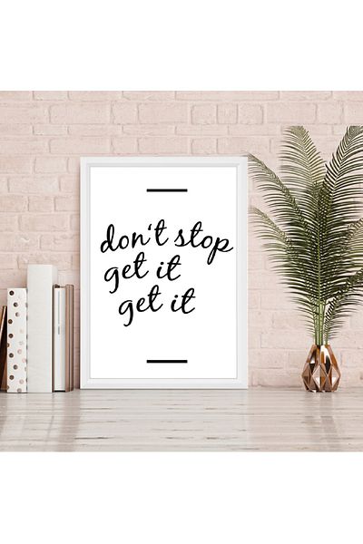 bymat Don't Stop Get It Get It 30x40 White Painting Frame - Mdf Frame - Me660