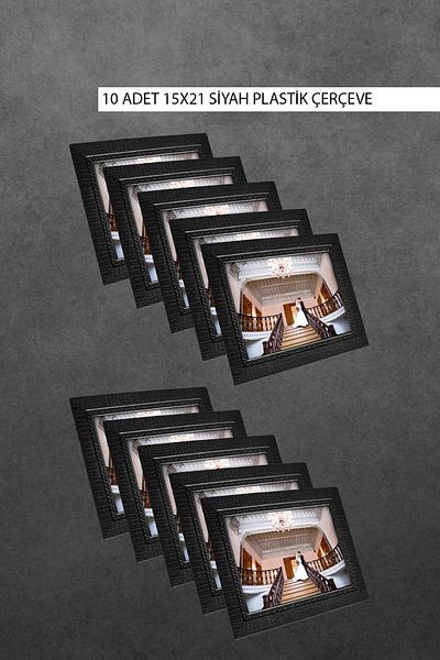 bymat 10 Pieces 15x21 Plastic-injection Frame Without Glass