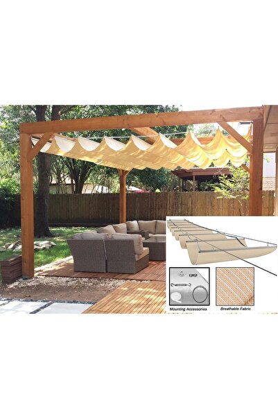 sizenelazım Teleskopik Açılıp-kapanabilir Gölgelik Tente Sistemi Krem Jüt 2m ...