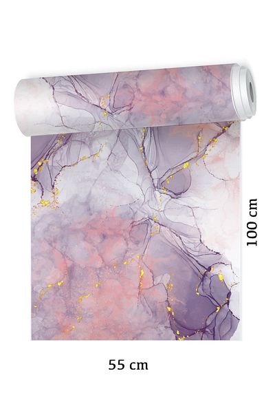 Sim Tasarım Colorful Marble Patterned Floor Covering Foil Sticker - Model4