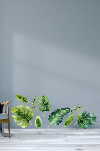 Sim Tasarım Tropical Leaves Wall Sticker Set - Simtasarım-561