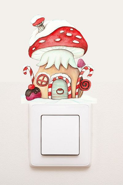 Sim Tasarım - ملصق مقبس مزخرف للعام الجديد من Mushroom Home - Sim779