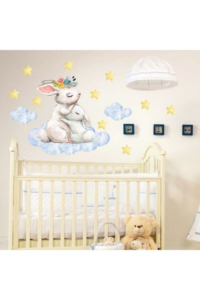 Sim Tasarım Mother and Baby Bunnies Wall Set