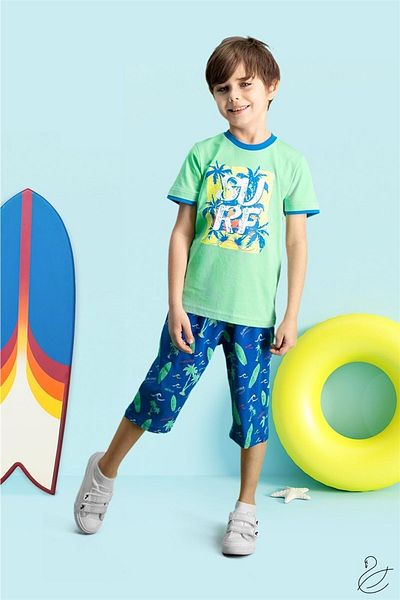 ROLY POLY Surf Hawaii Green Boy Capri Suit
