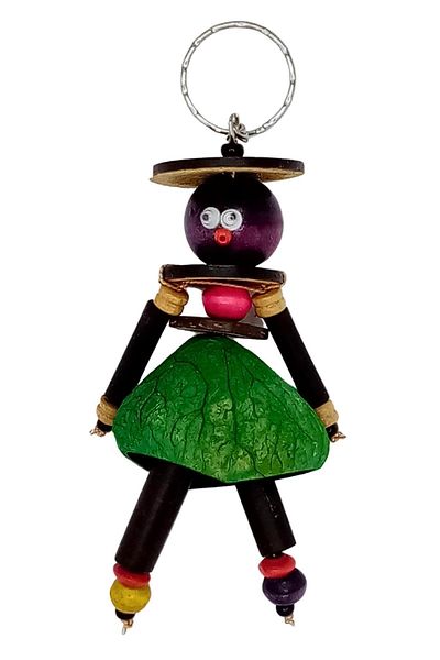 Dünyadan Hediyeler Mangis Keychain Domestic Woman Figure Green
