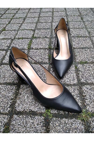 Hakiki Deri Kalın Topuk Stiletto 383