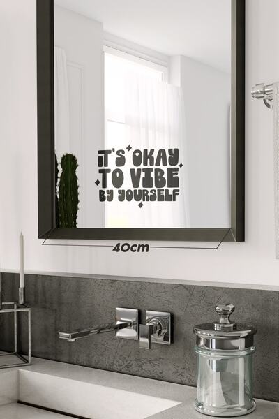 Bricave Positive Vibes Motivasyon Dekoratif Ayna/cam Yazı Etiket Sticker 18x15cm