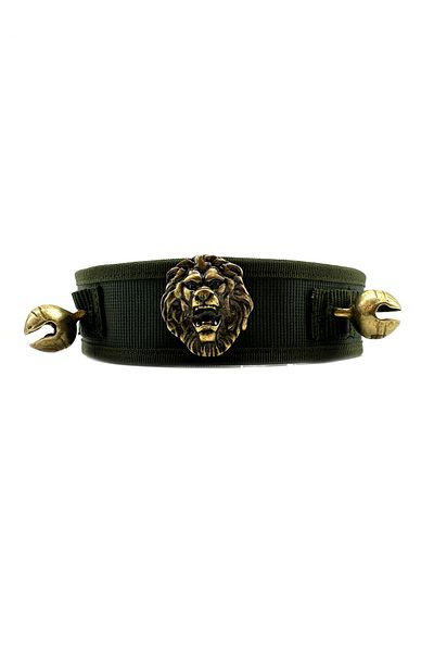 Tasma Market Khaki Bell Lion Headed Kangal Dog Collar