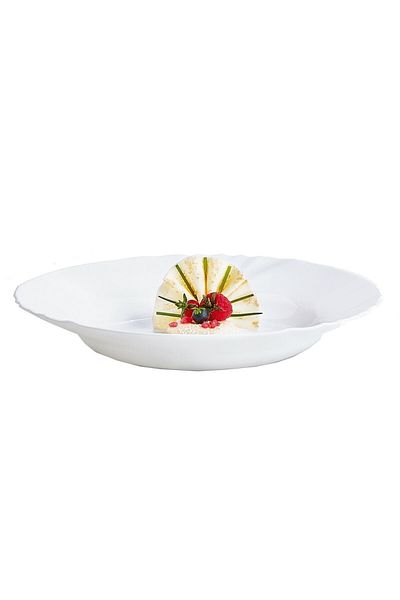 Luminarc Arcopal Cadix White 12-Piece Dinner Set for 6 People. Dower Set. Pit Food Plate, Soup Bowl