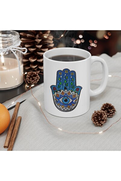 sıradışıhediyem نماذج كأس القدح ذات طابع عين الشر من Fatma Mother's Hand