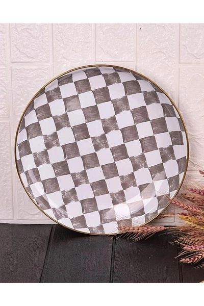 BAMBUMDAN Damas Enameled Serving Plate 26 Cm T4869