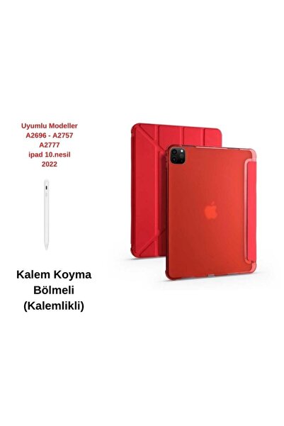 Israh Apple iPad Mini 2021 (6.Nesil) için Uyumlu Kılıf Tri Folding Kalem Bölm...