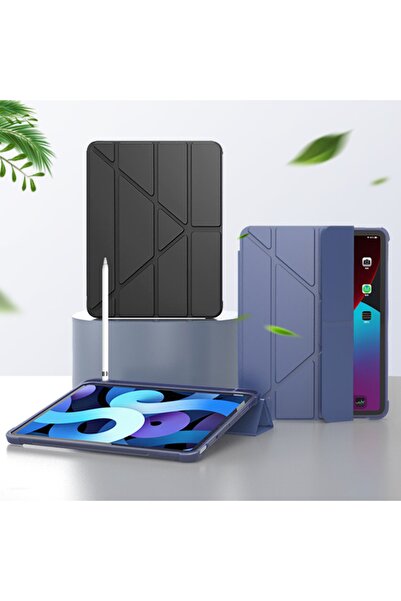 Israh Samsung Galaxy Tab A8 10.5 SM-X200 2021 için Uyumlu Kılıf Tri Folding K...