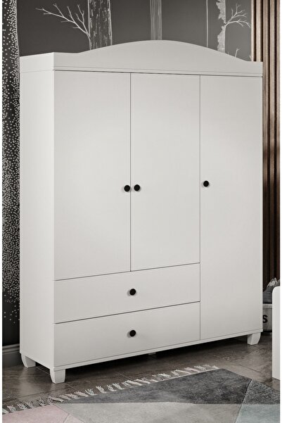 Genel Markalar Torino 3 Kapaklı 2 Çekmeceli Aynasız Beyaz Dolap