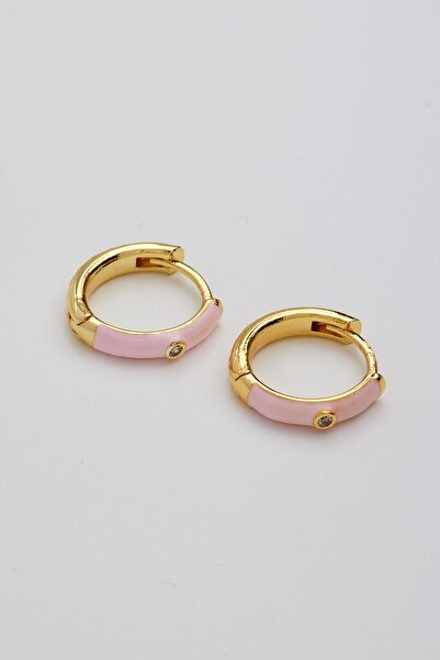 VELİT VOLA حلق مرصع بأحجار الزركون باللون الوردي