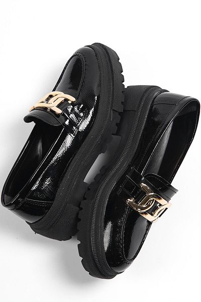 Capone Outfitters Loafer - Schwarz - Blockabsatz
