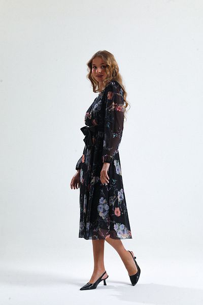 ADASTYLE Rochie cu picioare în V cu flori pe ele și spate Rochie zilnică și specială de zi