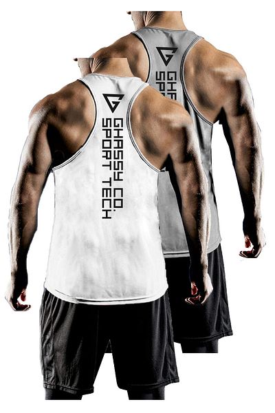 GHASSY CO. مجموعة من قطعتين من ملابس رياضية للرجال ذات مقاس Y-back Gym واللياقة البدنية Gym-101